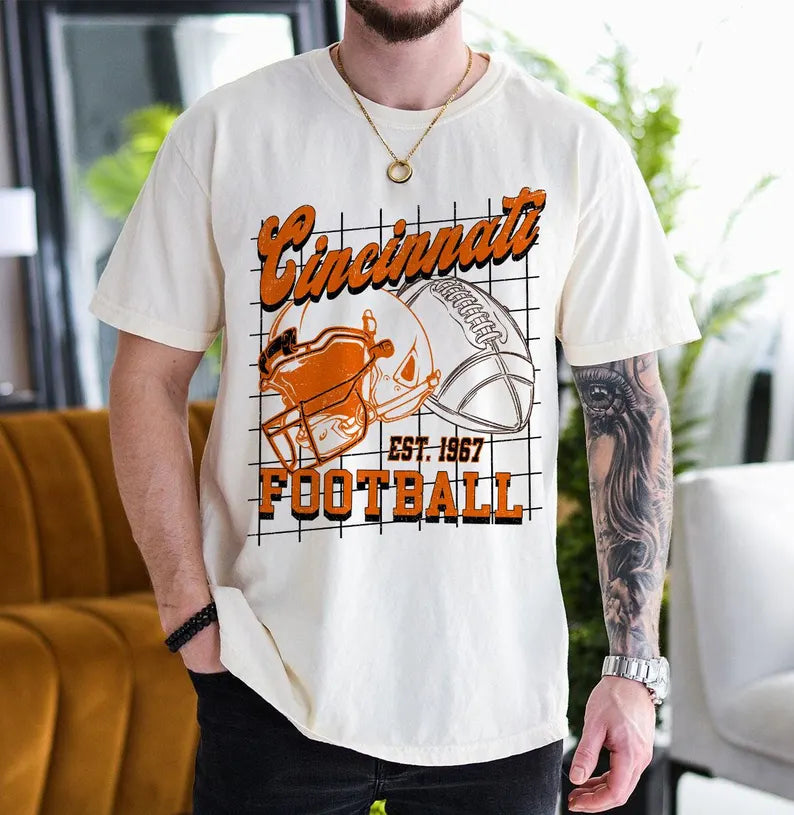 Cincinnati Shirt For Him, Vintage Cincinnati Football Sweatshirt, Cincinnati Football Retro Gift, Cincinnati Gift For Her, Cincinnati Team