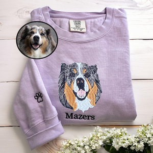 Pet Embroidered Sweatshirt - Custom Dog Embroidered Sweatshirt - Dog Sweatshirt - Unique Gift For Dog Lover