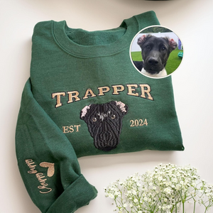 Custom Embroidered Pet From Your Photo Sweatshirt - Personalized Cat Sweatshirt - Pet Name Sweatshirt - Valentine Dog Cat Mom Gift