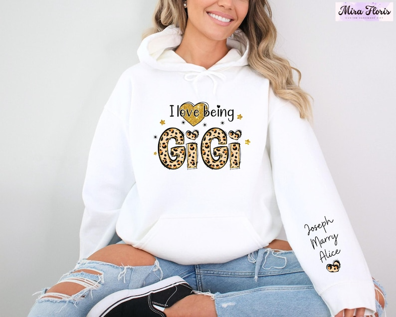 Personalized I Love Being Gigi Sweatshirt, Gigi Custom Names And Nickname Hoodie, Gift For Christmas Long Sleeve, Best Gift For Grandma