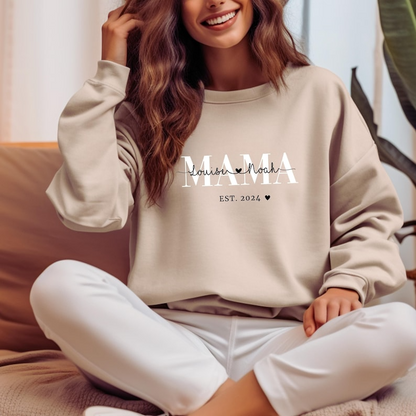 Moeder hoodie gepersonaliseerd met naam en jaar, moeder t-shirt cadeau, aanstaande moeder aankondiging, Moederdag, moeder trui