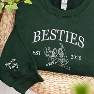 Custom Embroidered Besties Sweatshirt, Personalized Besties Hoodie, BFF Sweatshirt, BFF Gifts For Women, Matching Hoodies For Best Friends