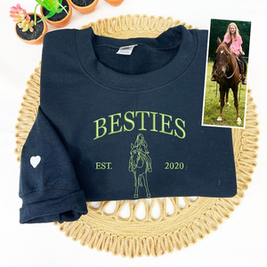 Custom Embroidered Besties Sweatshirt, Personalized Besties Hoodie, BFF Sweatshirt, BFF Gifts For Women, Matching Hoodies For Best Friends