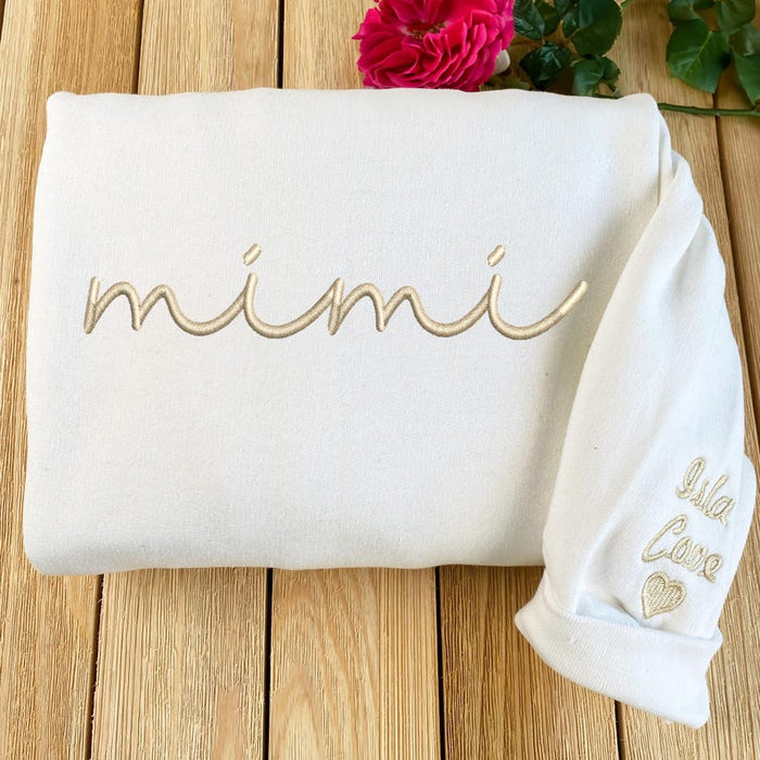 Embroidered Mimi Sweatshirts | Grandma Sweatshirt Embroidered | Custom Grandma Crewneck | Personalized Grandma | Christmas Gifts for Grandma