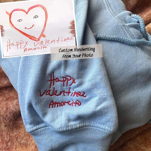 Custom Your Handwriting Embroidered Sweatshirt - Embroidered Handwriting Hoodie - Daddy Hoodie - Message For Dad From Daughter -Gift For Dad