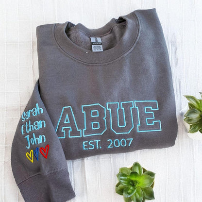 Custom Text Sweatshirt, Custom Embroidered Varsity Text Shirt, Quote Shirt, College University Shirt, Birthday, Anniversary, Christmas Gift