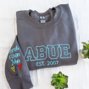 Custom Text Sweatshirt, Custom Embroidered Varsity Text Shirt, Quote Shirt, College University Shirt, Birthday, Anniversary