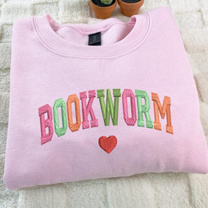 Bookworm Sweatshirt, Embroidered Book Lover Shirt, Reading Teacher Shirt, Bookish Sweatshirt, Librarian Tshirt, Best Gifts For Readers