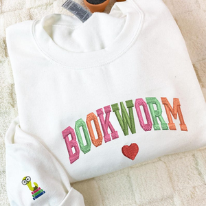 Bookworm Sweatshirt, Embroidered Book Lover Shirt, Reading Teacher Shirt, Bookish Sweatshirt, Librarian Tshirt, Best Gifts For Readers