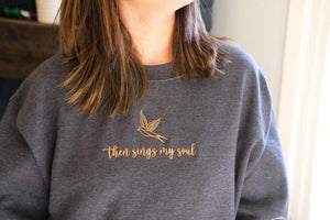 Then Sings My Soul Embroidered sweatshirt, How great thou art, Christian sweatshirt embroidered, Jesus crewneck Religious Shirt