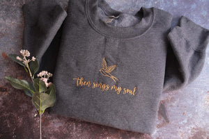 Then Sings My Soul Embroidered sweatshirt, How great thou art, Christian sweatshirt embroidered, Jesus crewneck Religious Shirt