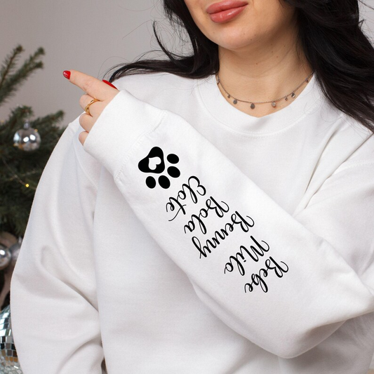 Life is Better With My Cats Sweatshirt & Hoodie, Custom Cat Mom Shirt with Sleeve Name, Custom Cat Name Gift for Pet Parent, Valentines Gift