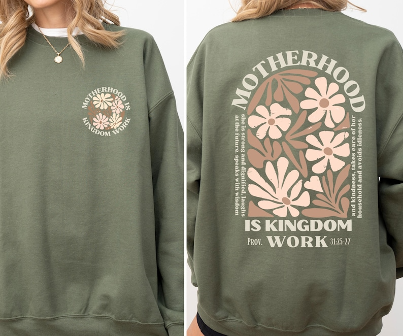 Motherhood Is Kingdom Work Shirt, Mother's Day Shirt, Christian Mom Shirt, Mother Gift, Retro Christian Mom Shirt