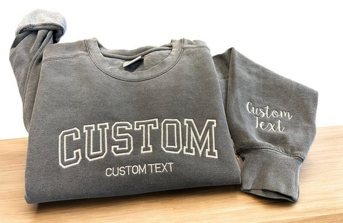 Embroidered Sweatshirt, Custom Embroidery, Custom Sweatshirt, Maid Of Honor Outfit, Embroidered Crewneck, Custom Embroidered