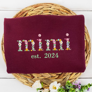 Mimi Floral Sweatshirt | Nana Floral Embroidered Shirt | Embroidery Shirt For Grandma | Floral Nana Sweater | Christmas Gift For Mimi