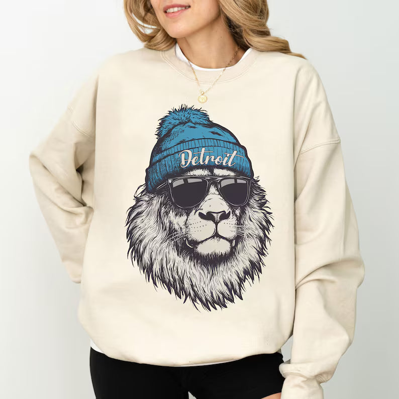 Detroit Football Sweatshirt, Retro Sports Fan Shirt, Trendy Game Day Gift Tee, Detroit Mascot Sweatshirt, Detroit Football Fan Shirt