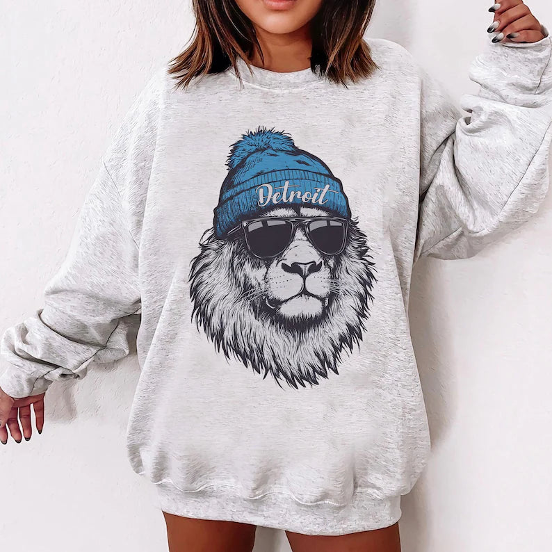 Detroit Football Sweatshirt, Retro Sports Fan Shirt, Trendy Game Day Gift Tee, Detroit Mascot Sweatshirt, Detroit Football Fan Shirt