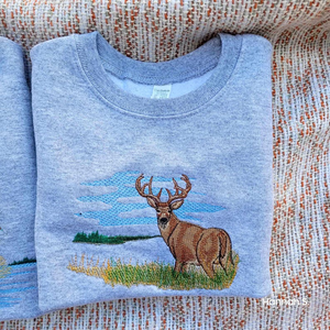 Deer Embroidered Sweatshirt