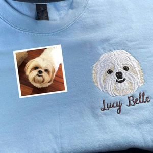 Personalized Embroidered Pet Shirt | Pet Photo Hoodie | Embroidered Pet Photo Sweatshirt | Custom Hoodie Dog Photo