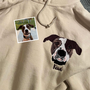 Personalized Embroidered Pet Shirt | Pet Photo Hoodie | Embroidered Pet Photo Sweatshirt | Custom Hoodie Dog Photo