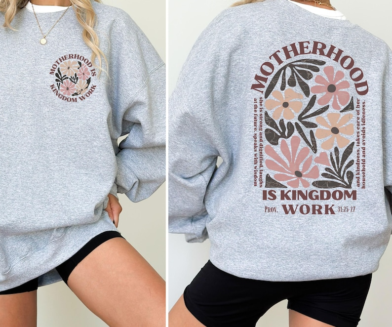 Motherhood Is Kingdom Work Shirt, Mother's Day Shirt, Christian Mom Shirt, Mother Gift, Retro Christian Mom Shirt