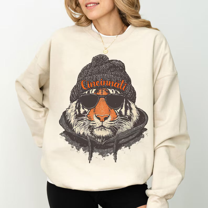 Cincinnati Football Sweatshirt, Retro Sports Fan Shirt, Trendy Game Day Gift Tee, Cincinnati Mascot Sweatshirt,Cincinnati Football Fan Shirt