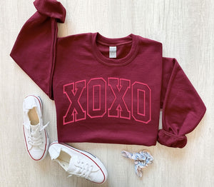 XOXO Embroidered Sweatshirt, Embroidered Valentine's Day Sweatshirt, Galentines Sweatshirt, Embroidered Sweatshirt, Valentine's Embroidered