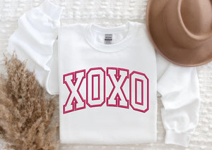 XOXO Embroidered Sweatshirt, Embroidered Valentine's Day Sweatshirt, Galentines Sweatshirt, Embroidered Sweatshirt, Valentine's Embroidered