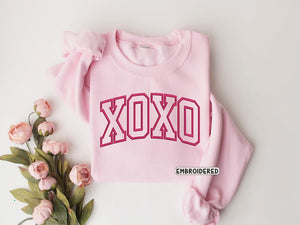 XOXO Embroidered Sweatshirt, Embroidered Valentine's Day Sweatshirt, Galentines Sweatshirt, Embroidered Sweatshirt, Valentine's Embroidered