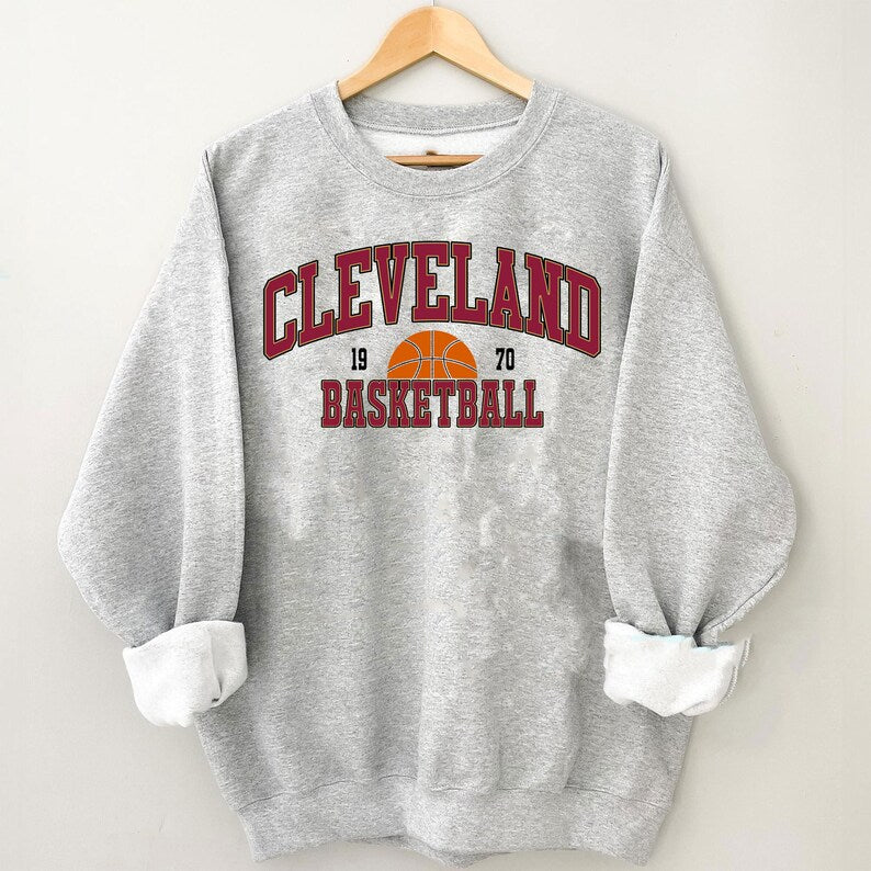 Vintage Cleveland Football Sweatshirt, Gameday Basketball Shirt, Retro Cleveland Basketball Sweatshirt, Cleveland Basketball Fan Gifts