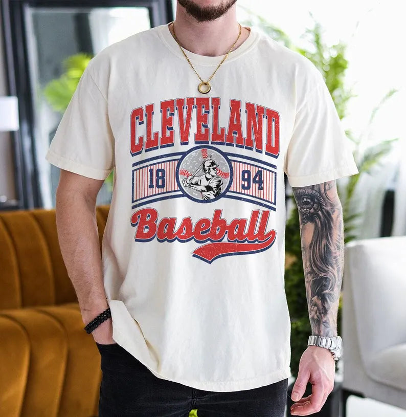 Vintage Cleveland Baseball 90s Style Sweatshirt, Baseball Team Shirt, Cleveland Game Day Tee, Throwback Cleveland Shirt, Baseball Mom Tee