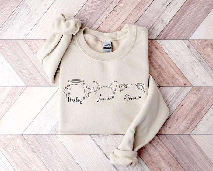 Custom Dog and Cat Ears Sweatshirt Dog Mom Sweatshirt Dog Lover Sweatshirt Custom Dog Cat Sweatshirt Cat Dad shirt Pet Lover Gift for Him