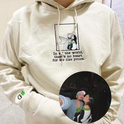 Custom Portrait Embroidered Shirt | Roman Numeral Hoodie | Matching Couple Sweatshirt