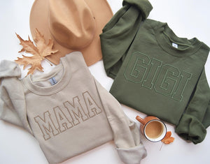 Mama Embroidered Sweatshirt, Grandma Embroidered Sweatshirt, Grandma Gift, Gift For Mom, Mother's Day Gift, Mama Personalized Sweatshirt