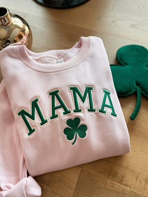 Embroidery Mama St Patrick's Day Sweatshirt, Lucky Mama Sweatshirt, Womens Irish Sweatshirt, Irish Mama Sweatshirt, Grandma Sweatshirt