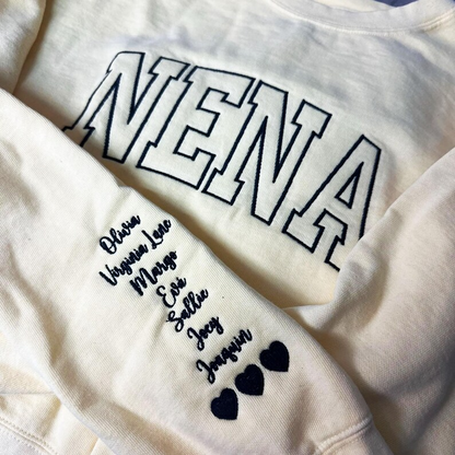 Embroidered Mimi Sweatshirt, Custom Grandma Sweatshirt With Grandkids Name On Sleeve, Birthday Gift for Grandma, New Grandma Comfort Colors®