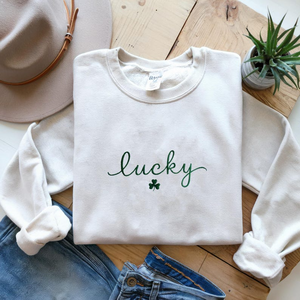 Embroidered St. Patrick's Day Sweatshirt, Irish Shamrock Sweatshirt, Saint Patricks Day Sweatshirt Women, St Patricks Hoodie, St Patricks