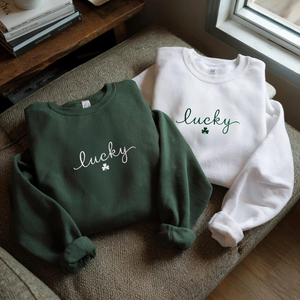 Embroidered St. Patrick's Day Sweatshirt, Irish Shamrock Sweatshirt, Saint Patricks Day Sweatshirt Women, St Patricks Hoodie, St Patricks