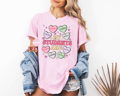My Students Are My Valentines Shirt, Valentine Teacher Gift, Teacher Hearts Valentine's Day Shirt,Loved Teacher Shirt,Teacher Gift for Shirt