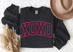 XOXO Embroidered Sweatshirt, Embroidered Valentine's Day Sweatshirt, Galentines Sweatshirt, Embroidered Sweatshirt, Valentine's Embroidered