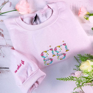 Embroidered Floral Mama Sweatshirt, Custom Mama And Mimi Sweatshirt, Nana, Gigi, Grandma Floral Shirt, Mother's Day Gift For Mama