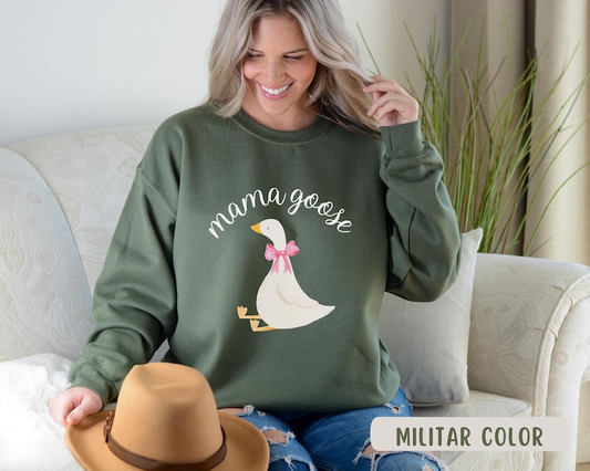 Mama Goose Sweatshirt, Pregnancy Mom Sweater, Silly Goose Shirt, Pregnancy Gift,Baby Announcement, Pregnancy Announcement Shirt Reveal Gift,