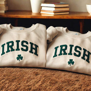 Embroidered Irish Sweatshirt, St Patricks Day Sweatshirt, Hoodie, Irish Crewneck, Saint Patricks Day, Elbow Patch, Womens St Paddys Day