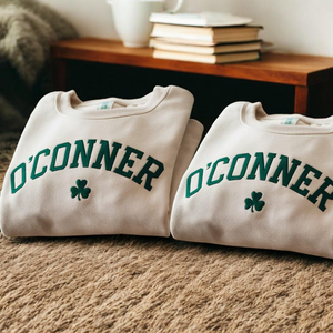 Embroidered Custom Shamrock Sweatshirt, Personalized Last Name St Patrick's Day Sweatshirt, Custom Clover, Irish Drinking Shirt,Parade Shirt