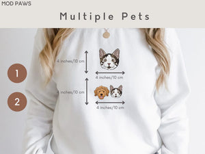 Custom EMBROIDERED Pet Sweater Using Pet Photo + Name Custom Dog Portrait Sweater Personalized Dog Pullover Sweatshirt Custom Cat Crewneck