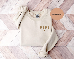 Mimi Embroidered Sweatshirt Mimi Embroidery Sweater New Mimi Gifts Baby Announcement Pregnancy Reveal Promoted to Grandma Mimi Crewneck