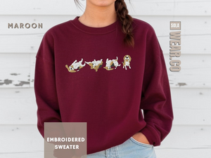 Beagle Embroidered Crewneck Sweatshirt, Dog Mom Dad Gift, Trendy Happy Smiling Puppy Sweater, Cute Pet Lover Present, Fathers Day, Mothers