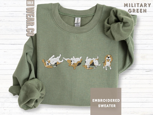 Beagle Embroidered Crewneck Sweatshirt, Dog Mom Dad Gift, Trendy Happy Smiling Puppy Sweater, Cute Pet Lover Present, Fathers Day, Mothers