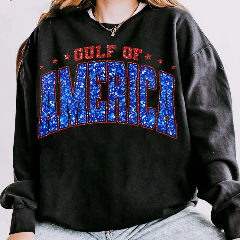 Gulf of America 2025 Png, Gulf of Mexico Png, Digital Download, Commercial Use Png, American Flag Png, Trend Shirt Png, Glitter Png