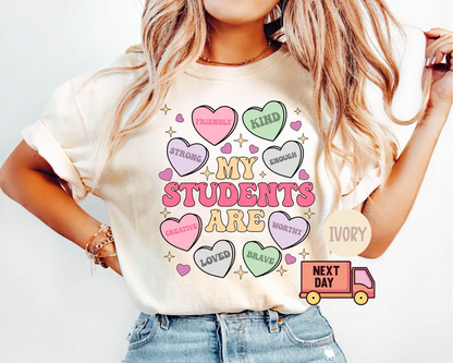 My Students Are My Valentines Shirt, Valentine Teacher Gift, Teacher Hearts Valentine's Day Shirt,Loved Teacher Shirt,Teacher Gift for Shirt